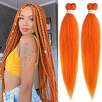 Nodzoku Loop.”Braid” #ORANGE Unionbeauty 2 Packs Pre Stretched Braiding Hair 26 Inch Pink
